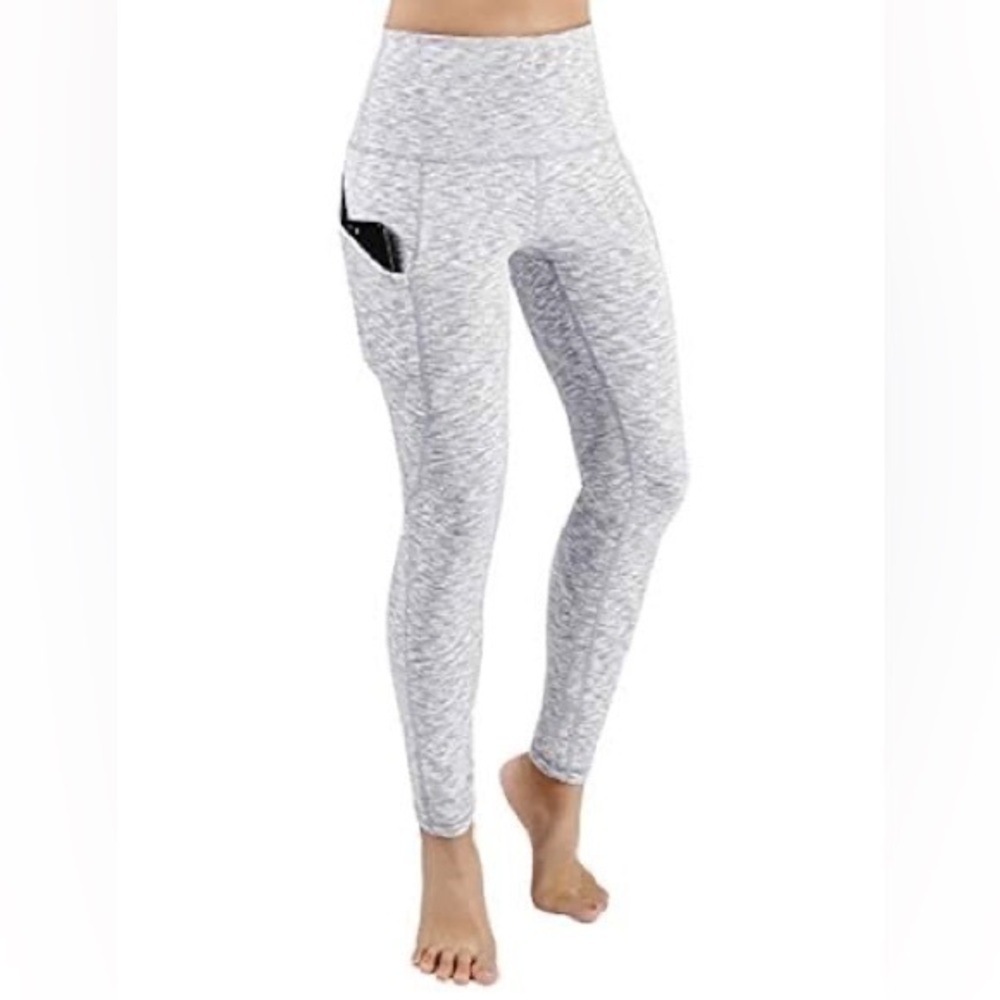 ODODOS High Waist Yoga Gray White Space Dye Legging Women’s size Small 4 6